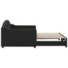 vidaXL Lova su i&scaron;traukiama dalimi, juodos spalvos, 90x200cm, audinys