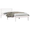 vidaXL Lovos rėmas Balta 225,5 x 95,5 x 69,5 cm Kietas pu&scaron;ies medis