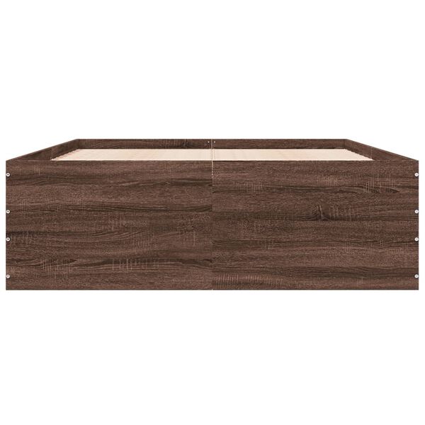 vidaXL Lovos rėmas, rudos ąžuolo spalvos, 120x200cm, apdirbta mediena