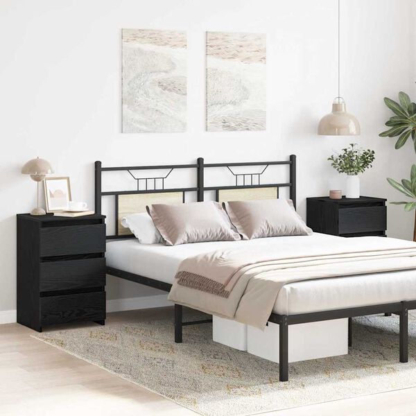 vidaXL &Scaron;alia lovos spintelė 2 pcs Juodas ąžuolas 40 x 35 x 62,5 cm