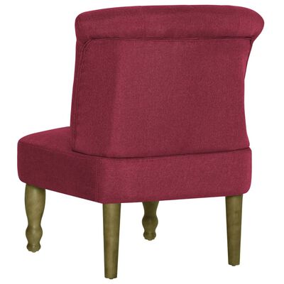 vidaXL Prancūziško stiliaus kėdės, 2vnt., raud. vyno sp., audinys