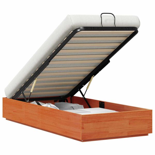 vidaXL Otomano lovos rėmas Va&scaron;ko Ruda 80 x 200 cm Tvirtas pu&scaron;ies medis