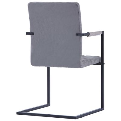 vidaXL Gembinės valgomojo kėdės, 2vnt., tamsiai pilkos, dirbtinė oda