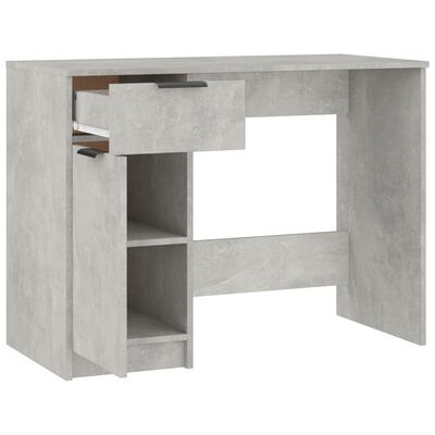 vidaXL Rašomasis stalas, betono pilkos spalvos, 100x50x75cm, mediena