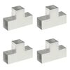 vidaXL Stulpų sujungimai, 4vnt., 101x101mm, metalas, T formos