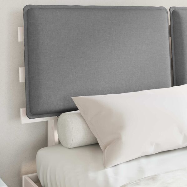vidaXL Lovo rėmas su apmu&scaron;tu galvūgaliu &Scaron;viesiai pilka 140 x 200 cm