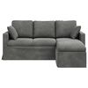 vidaXL Sofa Tamsiai pilka 198 x 134 x 80 cm Aksomas