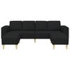 vidaXL Svetainės sofa 3 pcs Juoda Poliesteris