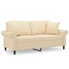 vidaXL Dvivietė sofa su pagalvėmis, kreminė, 140cm, audinys