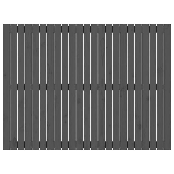 vidaXL Sieninis galvūgalis, pilkas, 146,5x3x110cm, pu&scaron;ies masyvas