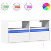 vidaXL Sieninė TV spintelė su LED lemputėmis, balta, 100x31x45cm