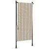 vidaXL Lauko roletas, geltonas/baltas, 120x270cm, audinys ir plienas
