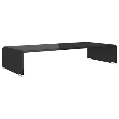 vidaXL TV stovas/monitoriaus pakyla, juodas stiklas, 70x30x13 cm