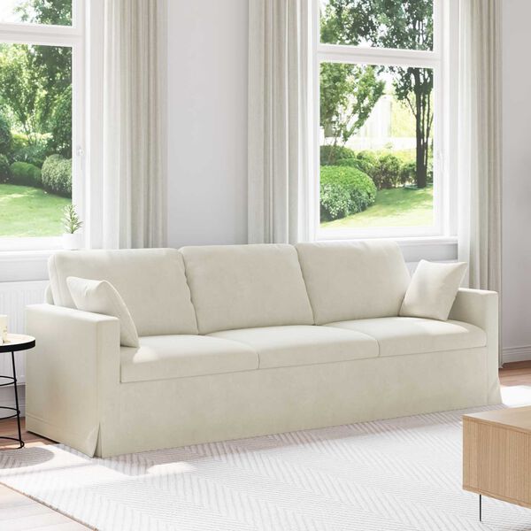vidaXL Sofa Kreminė 228 x 78 x 80 cm Aksomas