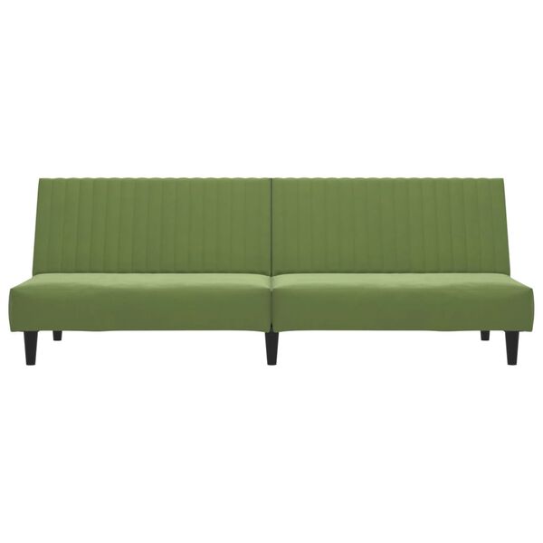 vidaXL Dvivietė sofa-lova, &scaron;viesiai žalios spalvos, aksomas