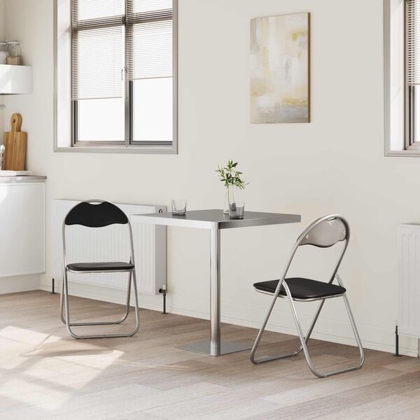 vidaXL Sulankstoma kėdė 2 pcs Juoda ir pilka 48 x 43,5 x 81 cm