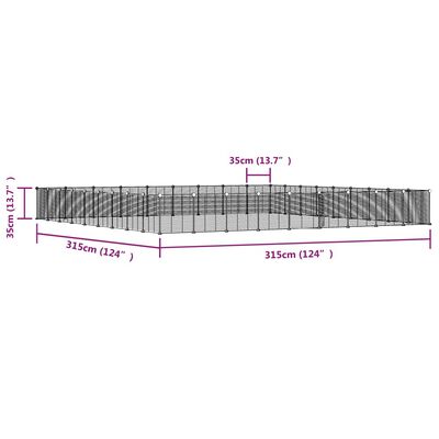 vidaXL Augintinių narvas, 36 segmentai, juodas, 35x35cm, plienas
