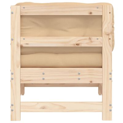 vidaXL Kampinė sofos dalis su pagalvėlėmis, pušies medienos masyvas