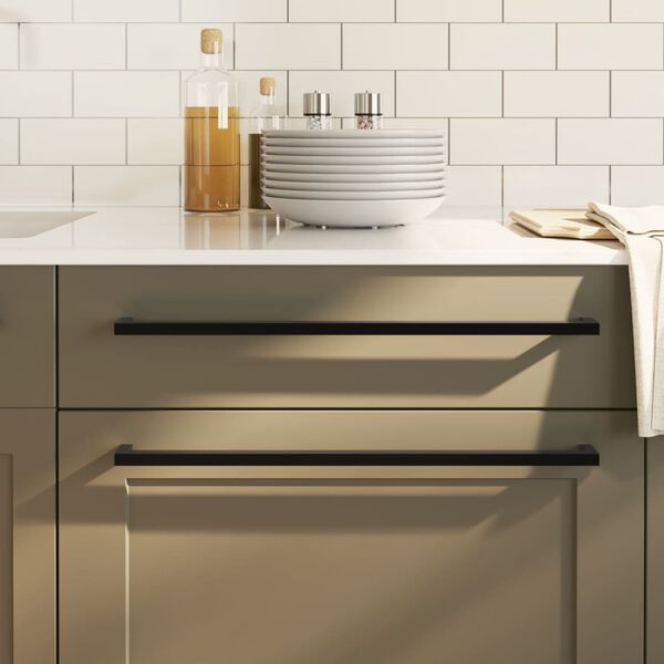 vidaXL Spintelės rankenėlės, 20vnt., juodos, nerūdijantis plienas