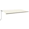 vidaXL Automatinė markizė su LED/vėjo jutikliu, kreminė, 600x350cm