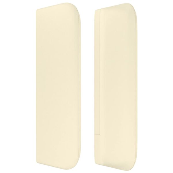 vidaXL Galvūgalis su auselėmis, kreminės,103x16x78/88cm, dirbtinė oda