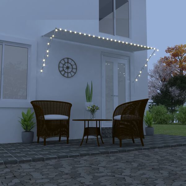 vidaXL Ištraukiama markizė su LED, kreminės spalvos, 300x150cm