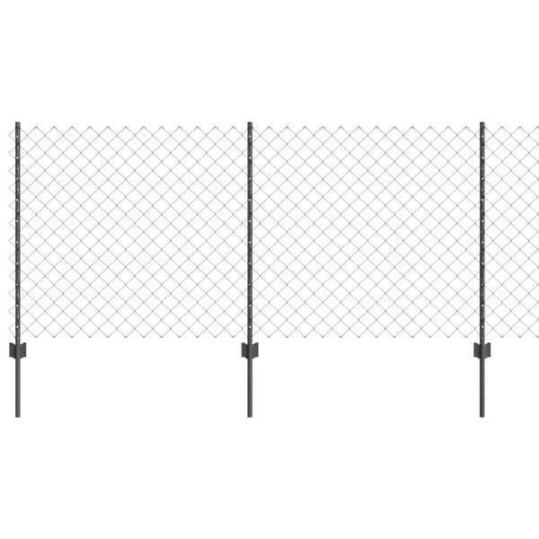 vidaXL Tvora su stulpais Pilka 1 x 10 m Plienas ir PVC