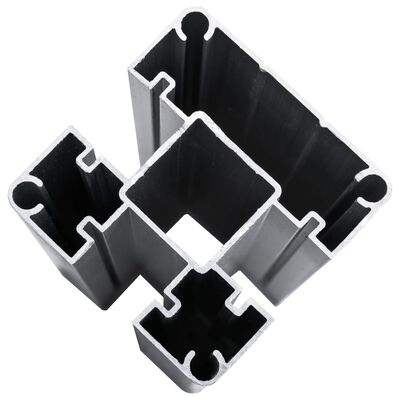 vidaXL Tvoros segmentų rinkinys, juodos spalvos, 699x105cm, WPC