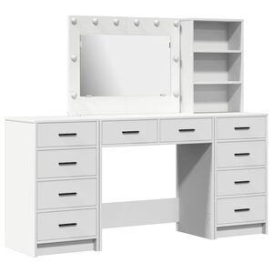 vidaXL Makiažo stalas 3 vnt. Balta 78,5 x 41 x 135 cm Apdirbta mediena