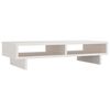 vidaXL Monitoriaus stovas, baltas, 60x27x14cm, pu&scaron;ies medienos masyvas