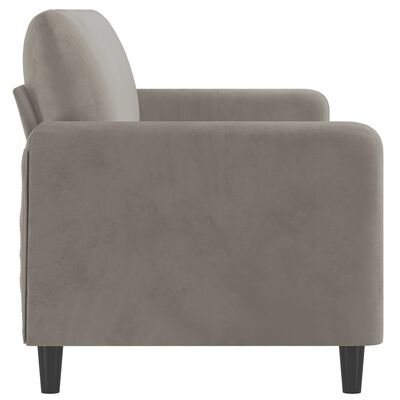 vidaXL Trivietė sofa, šviesiai pilkos spalvos, 180cm, aksomas