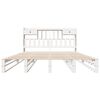 vidaXL Lova su knygų spinta be čiužinio, balta, 180x200cm, pu&scaron;is