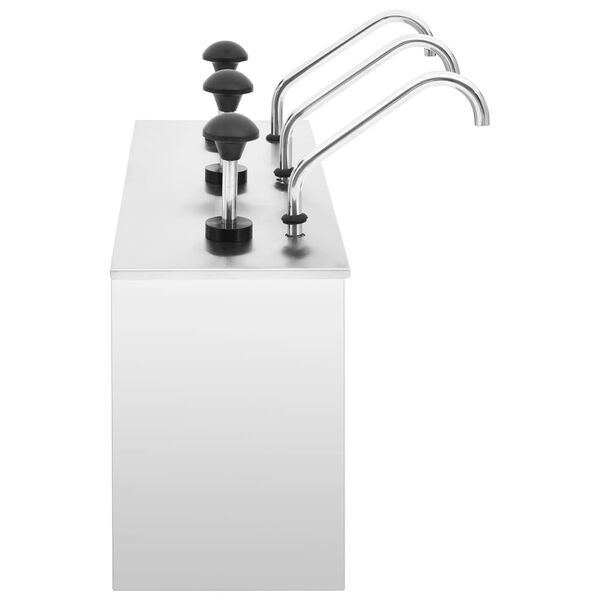 vidaXL Padažo dozatorius, nerūdijantis plienas, 3x3,5l