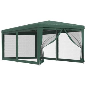 vidaXL Proginė palapinė su 6 tinklinėmis sienomis, žalia, 3x6m, HDPE