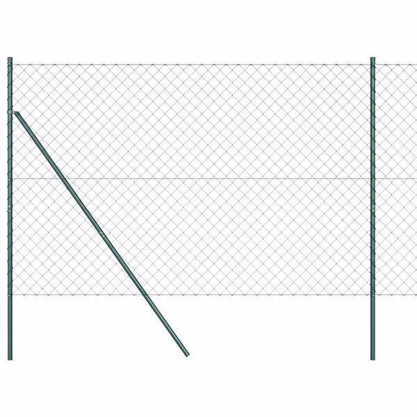 vidaXL Tvorelės stulpas Žalia 1,5 x 25 m (60 x 60 mm akies) Plienas