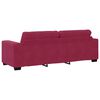 vidaXL Sofa 3 pcs Vėjo raudona Lino mišinio audinys