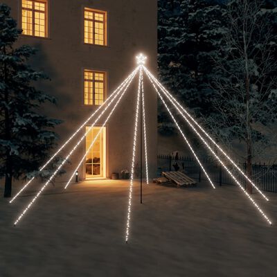 vidaXL Kalėdų eglutės girlianda, 800 šaltos baltos spalvos LED, 5m
