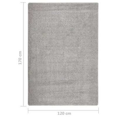 vidaXL Shaggy tipo kilimėlis, šviesiai pilkas, 120x170cm, neslystantis