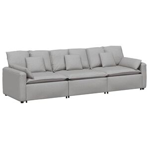 vidaXL Modulinė sofa su pagalvėlėmis, debesų pilka