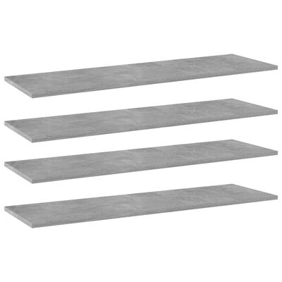 vidaXL Knygų lentynos plokštės, 4vnt., betono, 100x30x1,5cm, MDP