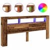 vidaXL LED galvūgalis, medienos, 220x18,5x103,5cm, apdirbta mediena