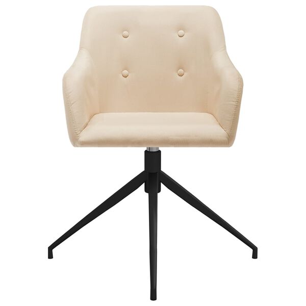 vidaXL Pasukamos valgomojo kėdės, 2vnt., kreminės spalvos, audinys