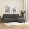vidaXL Trivietė sofa su pakoja, tamsiai pilkos spalvos, 180cm, aksomas