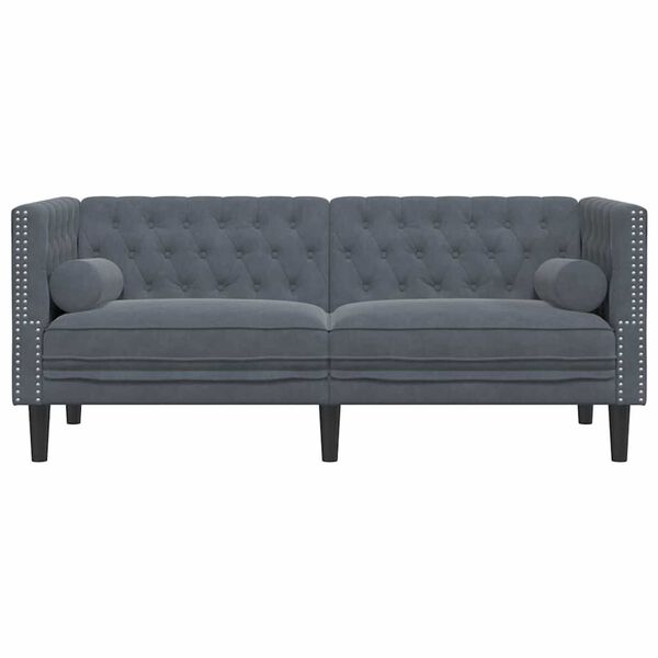 vidaXL Sofa Tamsiai pilka 174 x 74,5 x 70,5 cm Aksomas