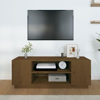 vidaXL Televizoriaus spintelė, medaus ruda, 110x35x40,5cm, pušis