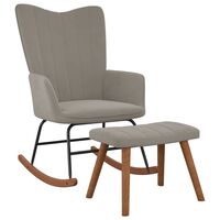 vidaXL Supama kėdė su pakoja, šviesiai pilkos spalvos, aksomas