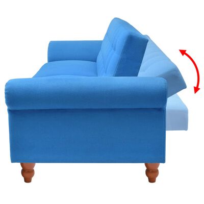 vidaXL Sofa lova, audinys, mėlyna