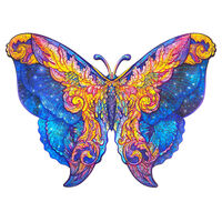 UNIDRAGON Medinė dėlionė Intergalaxy Butterfly, 199 detalės, 32x23cm
