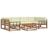 vidaXL Lauko sofos komplektas su pagalve 7 pcs Natūralus ir grietinėlė
