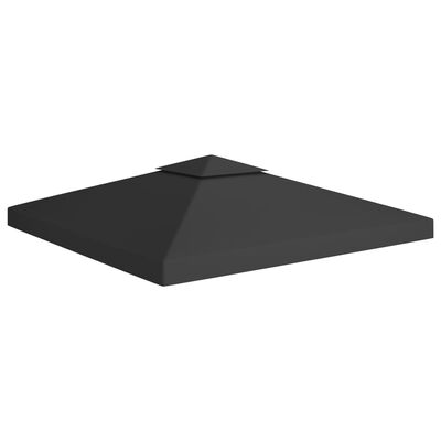 vidaXL Pavėsinės uždangalas, 2 pakopų, juodas, 3x3m, 310 g/m²